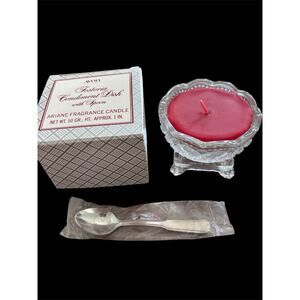 Vtg Avon 1981 Fostoria Condiment Dish Spoon Ariane Fragrance Candle NIB NOS